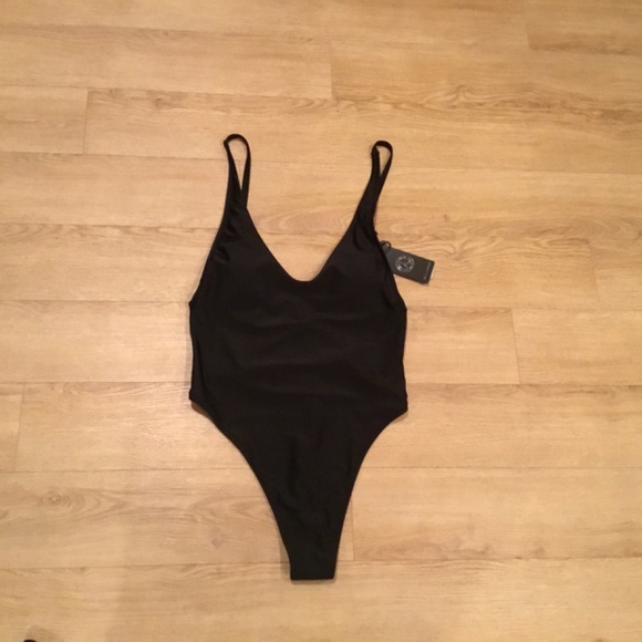 Relleciga Women’s High Cut Low Back One Piece Thong Bathing Suit - Picture 5 of 7